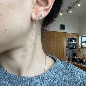 Anthropologie Nano Emerald Square Iced CZ Sparkling Diamond Earrings